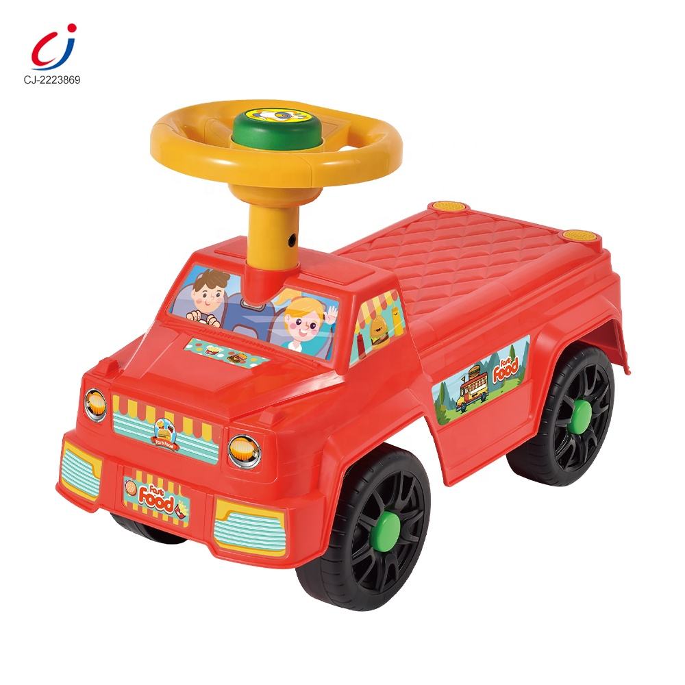 Baby Ride-On Toy Car with Squeaky Horn Steering Wheel - 4-Wheel Toddler Slider