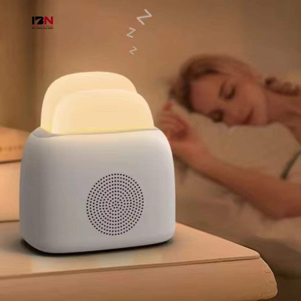 3-in-1 Smart Sleep Therapy Machine - Bluetooth Speaker with 6 Soothing Sounds & Ambient Night Light, 1200mAh Long-Lasting Battery