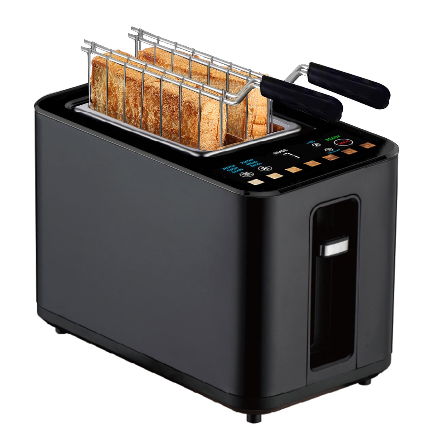 Smart Touchscreen Toaster with Sandwich Cage | 2-Slice Wide Slot, LED Display, 6 Browning Levels