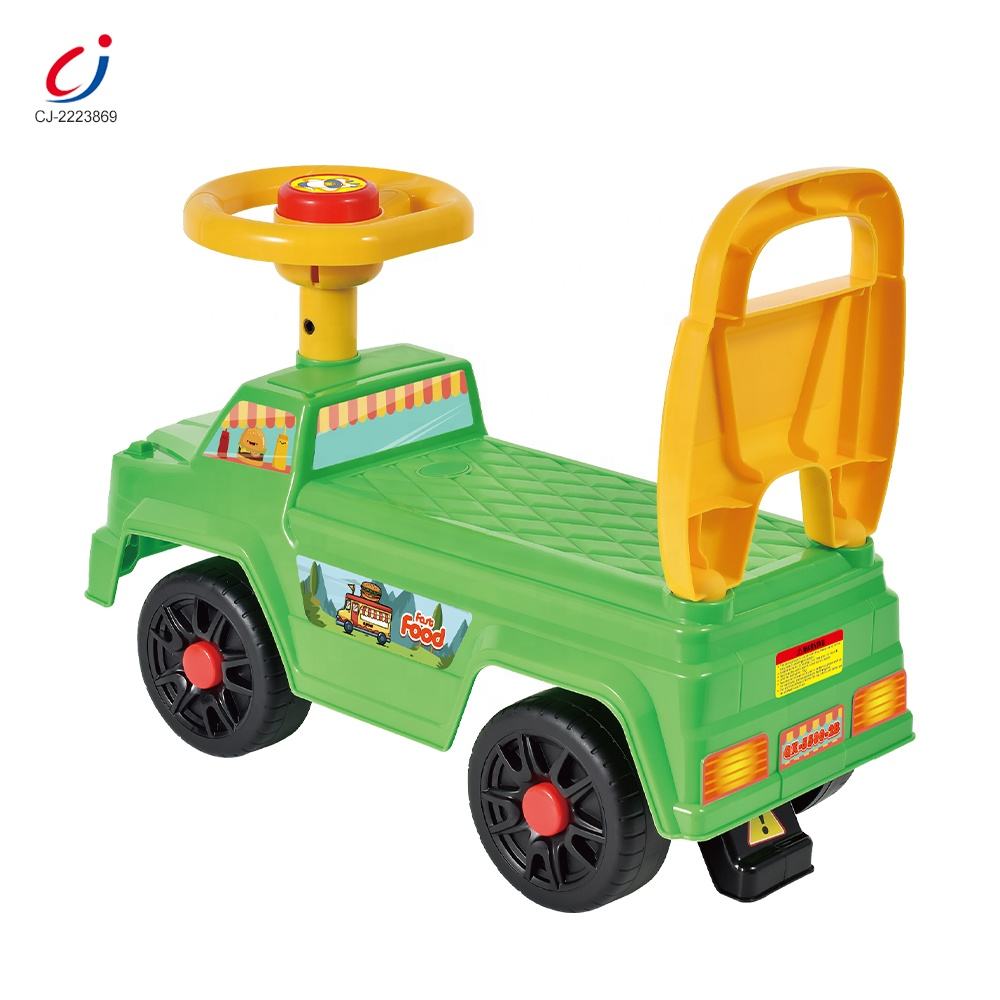 Baby Ride-On Toy Car with Squeaky Horn Steering Wheel - 4-Wheel Toddler Slider