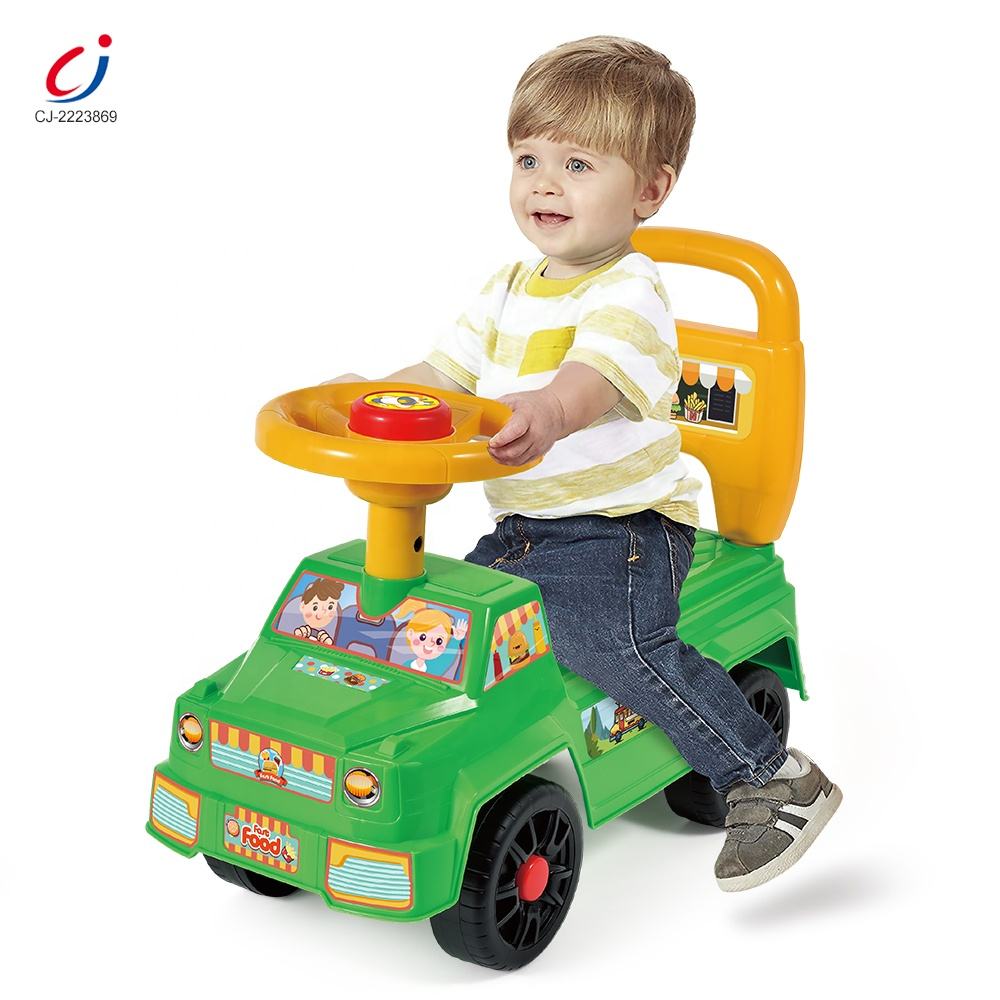 Baby Ride-On Toy Car with Squeaky Horn Steering Wheel - 4-Wheel Toddler Slider