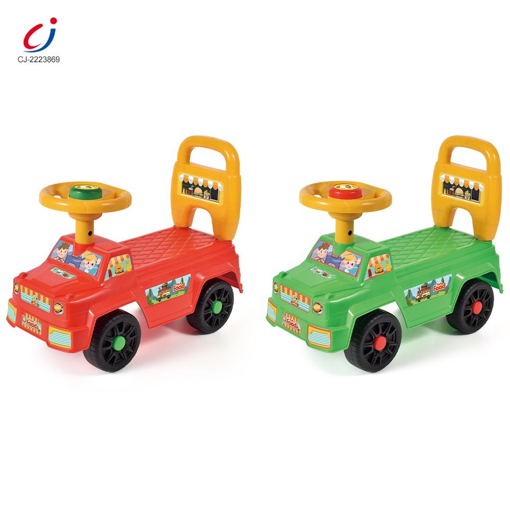 Baby Ride-On Toy Car with Squeaky Horn Steering Wheel - 4-Wheel Toddler Slider